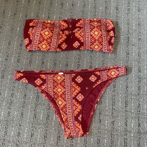 Aerie Aztec Bandeau Cheeky Bikini
